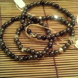 Unisex Sz 8 Stretch Glass & Stainless Steel Set